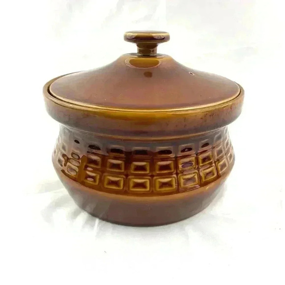 VTG Brown Ceramic Glazed Oven to Table Tureen by Adams Micratex Made in England - Picture 5 of 9
